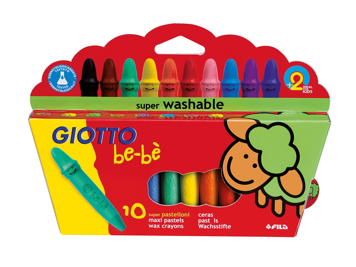 GIOTTO BEBE' SUPERPASTELLONI A CERA 10 COLORI GIOTTO BEBE' SUPERPASTELLONI A CERA 10 COLORI