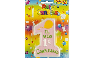 CANDELE 1° COMPLEANNO ROSA