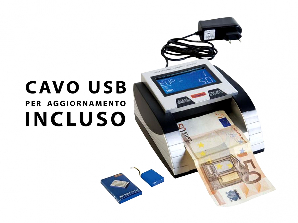CONTA E VERIFICA BANCONOTE SX 333 CON CAVO PER AGGIORNAMENTO CONTA E VERIFICA BANCONOTE SX 333 CON CAVO PER AGGIORNAMENTO