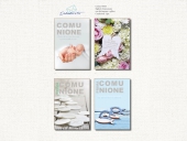 BIGLIETTI COMUNIONE FOTOGRAFICI CON FOIL ARGENTO + GLITTER