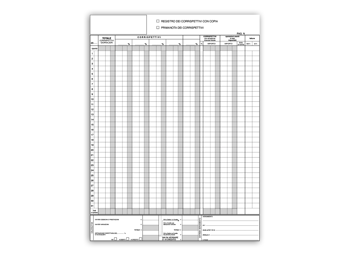 REGISTRO CORRISPETTIVI - DISPONIBILI SU ORDINAZIONE REGISTRO CORRISPETTIVI - DISPONIBILI SU ORDINAZIONE