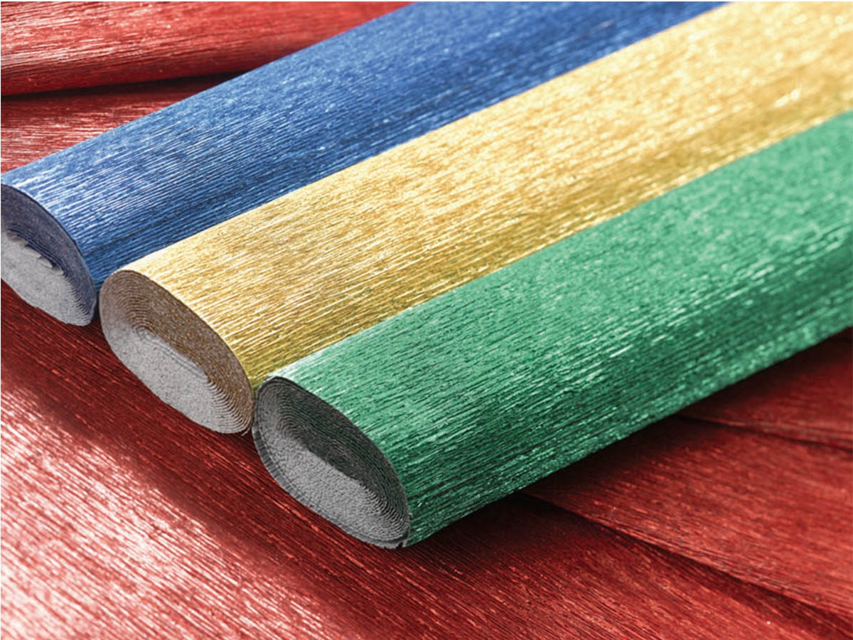 CARTA CRESPATA METALIZZATA IN ROTOLO 60 GR. CARTA CRESPATA METALIZZATA IN ROTOLO 60 GR.