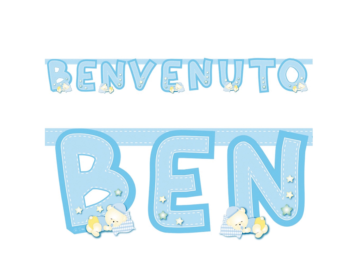 FESTONE  BENVENUTO  DOLCI NANNE AZZURRO MT 1,5x20 CM FESTONE  BENVENUTO  DOLCI NANNE AZZURRO MT 1,5x20 CM
