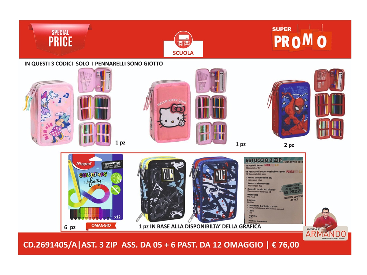 ASTUCCI 3 ZIP DISNEY E YUB BY ARMY ASTUCCI 3 ZIP DISNEY E YUB BY ARMY