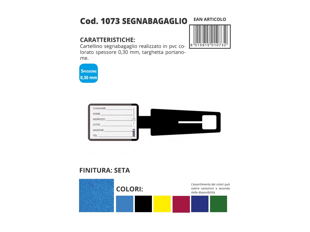 SEGNA BAGAGLI - CARTELLINO IN PVC CON TARGHETTA PORTA NOME SEGNA BAGAGLI - CARTELLINO IN PVC CON TARGHETTA PORTA NOME